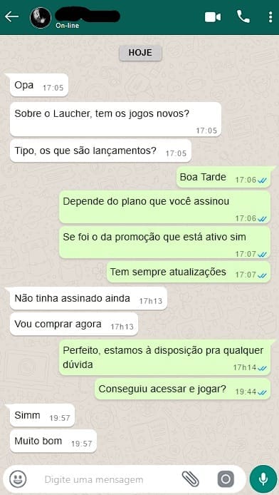 Conversa real de cliente Monarca no WhatsApp