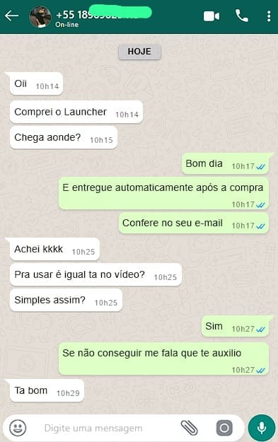 Conversa real de cliente Monarca no WhatsApp